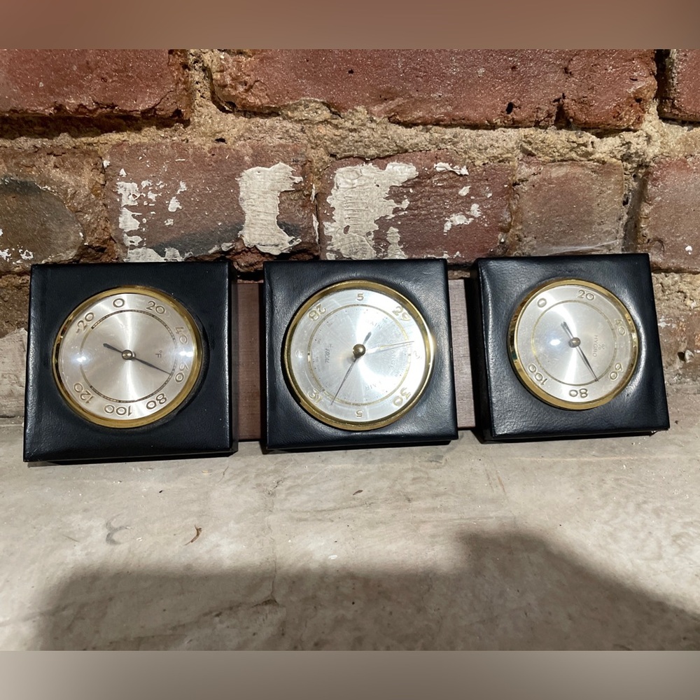 Focal Weather Station Thermometer Barometer Hygrometer Wall Mount Vintage